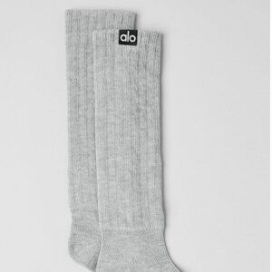 ❤️‍🔥BOGO FREE NWT ALO Grey Heather Scrunch Cotton Socks Small Unisex Loungewear